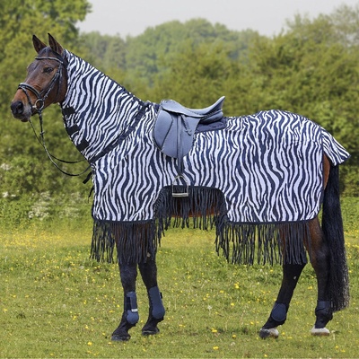 Waldhausen Deka jezdecká Zebra proti hmyzu s krkem black white – Zboží Dáma