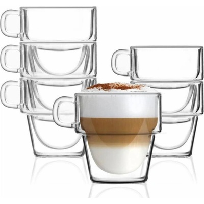 Design Vialli Termosklenice s dvojitou stěnou Senso 6 x 350 ml