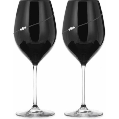 Diamante poháre na červené víno Silhouette City Black s kamienkami Swarovski 2 x 470 ml