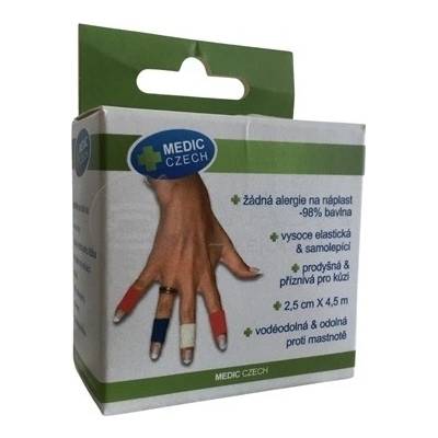 Medic Bandáž Finger Elastická náplasť červená 2,5 cm x 4,5 m