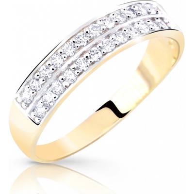 Cutie Jewellery gold dámský prsten Z8037 ze zlata se zirkony Žlutá Černá