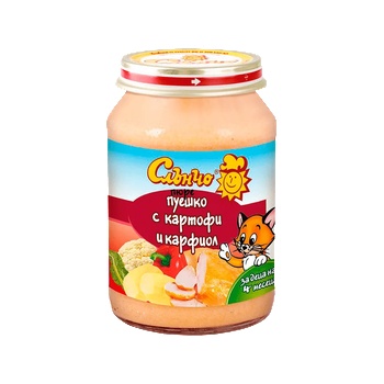 Image 1 of Слънчо пюре пуешко с картофи и карфиол - 190 г