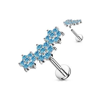 Šperky4U piercing do brady s kytičkami LB1102Q-1206