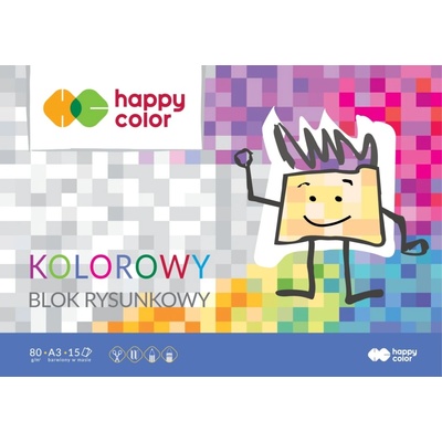 HAPPY COLOR papier farebný A3 80g/m2 15listov