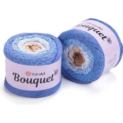 Yarn Art Bouquet 711 modrá bílá písková