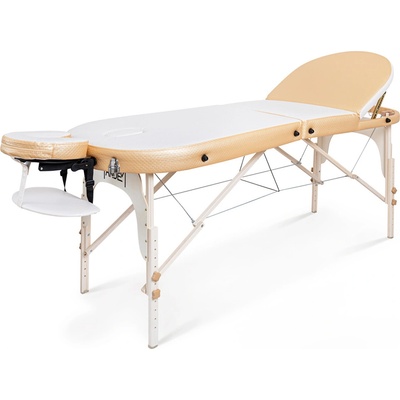 Tandem Profi W3D Oval Contour Duo Skládací masážní stůl Barva: bílo-zlatá 195*70 cm | 14,4 kg | bílo-zlatá