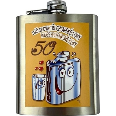 DIVJA Dárková placatka Dáš si dva tři chlapské loky 50tka 200 ml