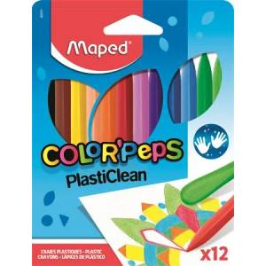 Maped Мазни пастели, MAPED "ColorPeps" PlastiClean, 12 различни цвята 862011 (862011)