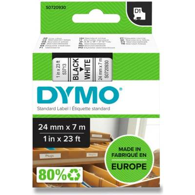Dymo D1 S0720930 - originální polyesterová páska - 24 mm × 7 m, černo-bílá