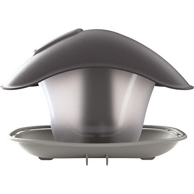 Prosperplast Sivé kŕmidlo pre vtákov plastové BIRDYFEED SQUARE 24,8 cm