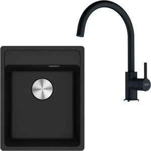 Franke - Кухненски комплект G273O, мивка Fragranite MRG 610-37 RTL и смесител FC 6018.071, оникс 114.0700. 783 (114.0700.783) Мивка за вграждане