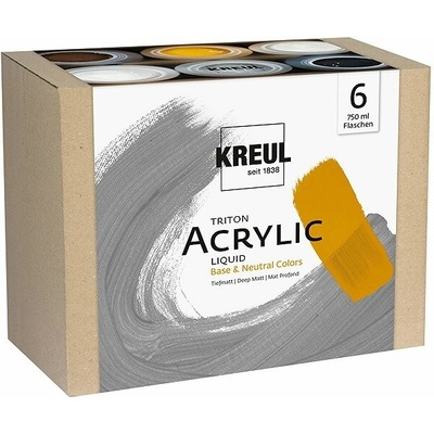Kreul Triton akrylová tekutá báza a neutrálne farby 6 x 750 ml