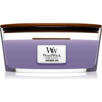 WoodWick Lavender Spa ароматна свещ с дървен фитил (hearthwick) 453 гр