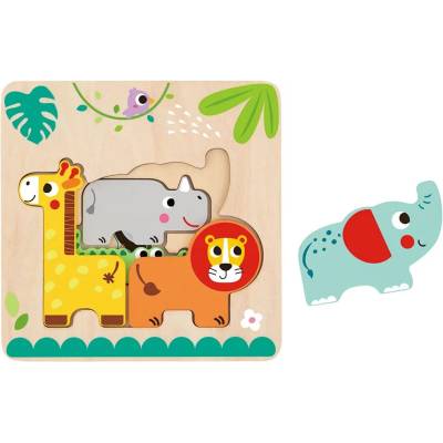 Tooky Toy Многослоен пъзел Tooky Toy - Сафари (109488)