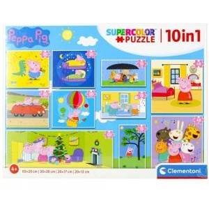 Clementoni Supercolor 10 in 1 - Peppa Pig (10 Puzzle (18-60 Teile))