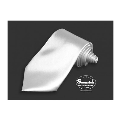 Kravata saténová pánská svatební bílá