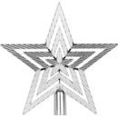 MagicHome Ozdoba 1 ks 19,5 cm hviezda na vianočný stromček Farba: strieborná