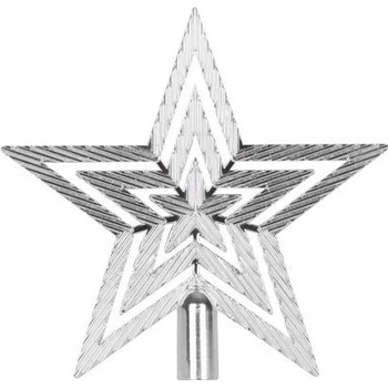MagicHome Ozdoba 1 ks 19,5 cm hviezda na vianočný stromček Farba: strieborná