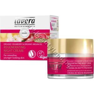 Lavera Нощен крем Lavera Regenerating Night Cream Cranberry, p/n LA-106544 - Нощен регенериращ крем за лице против бръчки с боровинки (LA-106544)