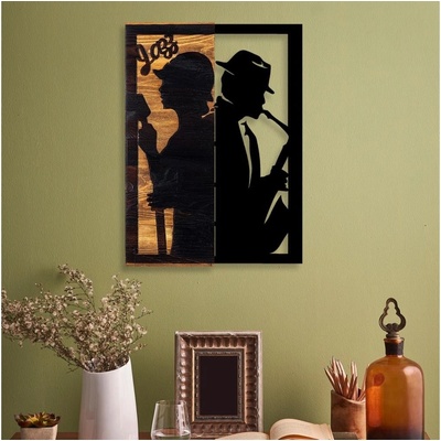 Asir Nástenná dekorácia 32x50 cm jazz drevo/kov AS1691