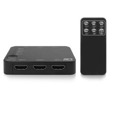 KVM суич ACT AC7841, от 5x HDMI(ж) към 1x HDMI(ж), до 4К(4096x2160@60Hz) резолюция, черен (AC7841)