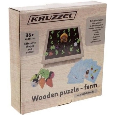 Kruzzel Дървен пъзел Kruzzel - Ферма, 132 части (KRU22755)
