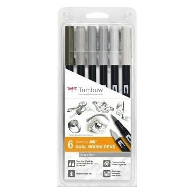 Tombow ABT Dual Brush penGray color 6 ks ABT-6P-6