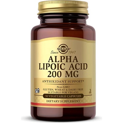 Solgar Alpha Lipoic Acid, 200 mg, 50 rostlinných kapslí