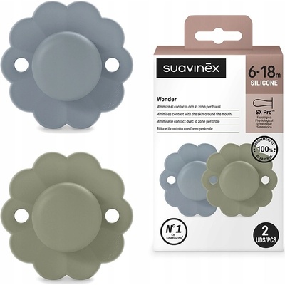 Suavinex dudlík SX Pro fyziologický 2 ks wonder Spring Lake + Hedge Green