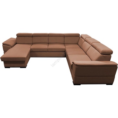 MEBLEDOMI Разтегателен ъглов диван с универсален u-образен ъгъл и ракла granada, кафяв (me00004)