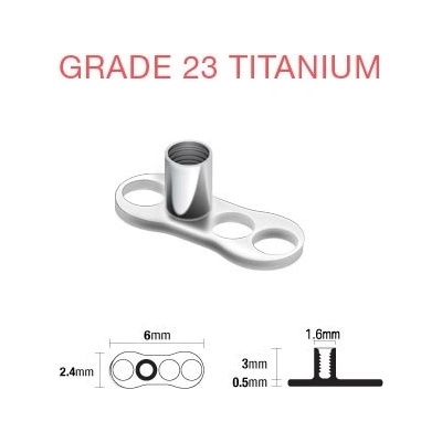 Šperky eshop Podstavec pod piercing implantát z titanu 3 dírky C12.20
