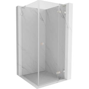 Mexen Lunar L кабина за душ с панти, дясна 80 x 80 см, прозрачна, изчеткан никел - 834L-080-080-97-00-P (834L-080-080-97-00-P)