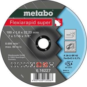 Metabo - Режещ диск за неръждаема стомана 180x22, 23 мм 616227000 (616227000)
