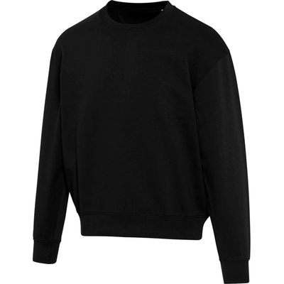 Boris unisex oversize sveter s okrúhlym výstrihom z org.materiálu čierna