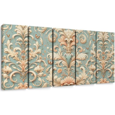 5-dílný obraz vintage ornamenty - 100x50