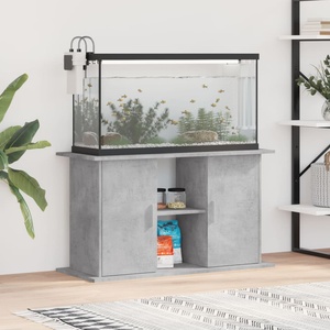 vidaXL Стойка за аквариум, бетонна, сива, 101x41x58 см, инженерно дърво (833611)
