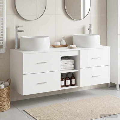 vidaXL Комплект мебели за баня 3 бр. Бяло 49, 5 x 44, 5 x 66 см (3405923)