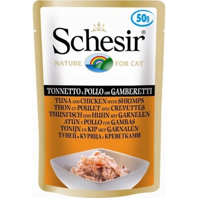 Schesir Cat Adult tuňák kuře a krevety 50 g