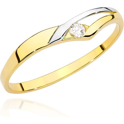 Adanito zlatý zásnubný prsteň z kombinovaného zlata s briliantom SLRBC 009