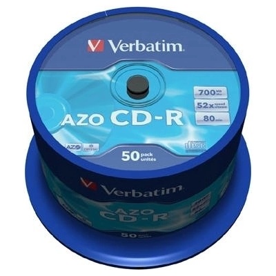 Verbatim CD-R 700MB 52x, AZO, spindle, 50ks (43351) – Zboží Živě