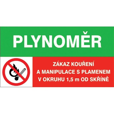 RAFO Samolepa PLYNOMĚR - Zákaz kouření, 15 x 8 cm