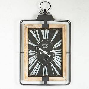 EUROLAMP Стенен часовник 1xAA 76x46 бежов/черен (EU0554)