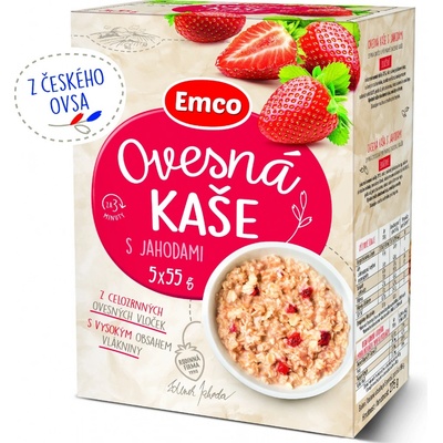 Emco Ovesná kaše s jahodami 5 x 55 g – Zboží Dáma