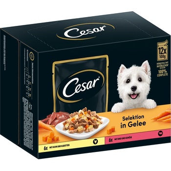 Cesar Selection mäso a zelenina v želé 12 x 100 g