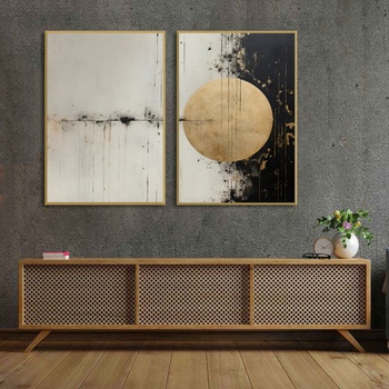 Decono Картини Слънце в Бежово и Черно