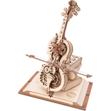 Robotime 3D drevené mechanické puzzle Čarovné violončelo 199 ks