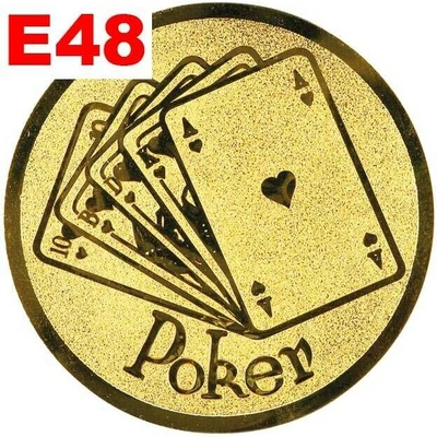 Emblém E48 POKER umístění na sportovní pohár nebo medaili 25 mm