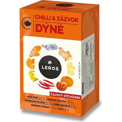 LEROS Čajový dýchánek Chilli zázvor & dýně 20 x 2 g