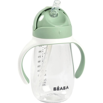 Beaba Неразливаща чаша със сламка Beaba - Зелена, 300 ml (913533)