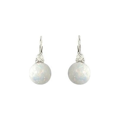 Infinitysilver stříbrné náušnice opály se zirkonem 436608B